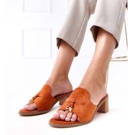 Braune Flip -Flops auf der Birkenverzierung 1