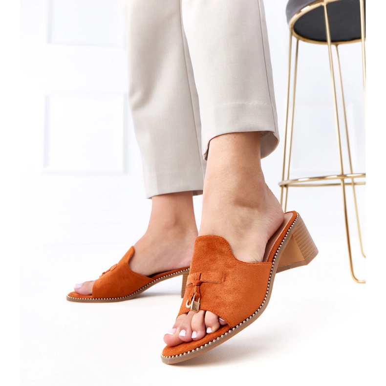 Braune Flip -Flops auf der Birkenverzierung 2