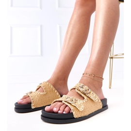 Braune Flip -Flops mit Samele -Schnallen 1