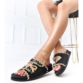 Schwarze Flip -Flops mit Sameli -Schnallen 2