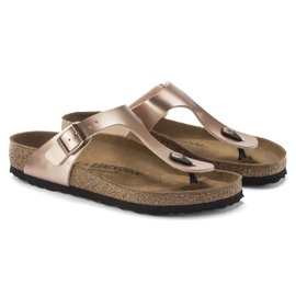 Frauenflip -Flops Birkenstock Gizeh BS 1023925 Golden Pink Metalic 4