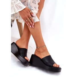 Damenflip Flops auf Anchoic Wedge Schwarz 5