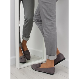 Graue Loafer für Damen 127-2 grau 1
