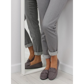 Graue Loafer für Damen 127-2 grau 2