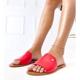 Rote Flip -Flops mit einem breiten Molarengürtel 1