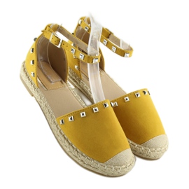 Gelb 99-26 Gelbe Espadrilles mit Nieten 2
