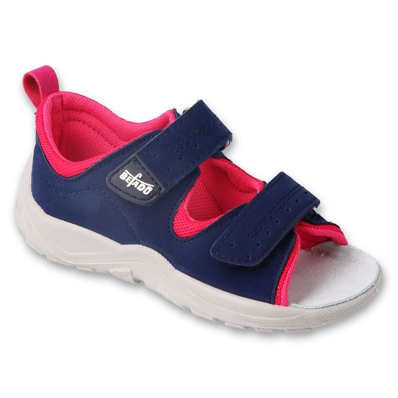 Befado Kindersandals Ledereinsatz 721p004 Navy-Pink blau 1