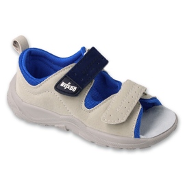 Befado Sandals Kinderledereinsatz 721p005 Popiel/Blau grau 1