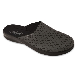 Befado Herren-Pu-Hausschuhe mit Aufdruck 548M044 grau 1