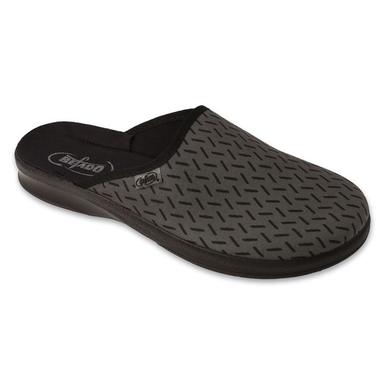 Befado Herren-Pu-Hausschuhe mit Aufdruck 548M044 grau 1