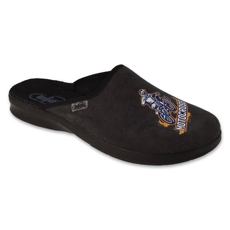 Befado Herrenhausschuhe mit Aufdruck MOTOCROSS 548M041 grau 1