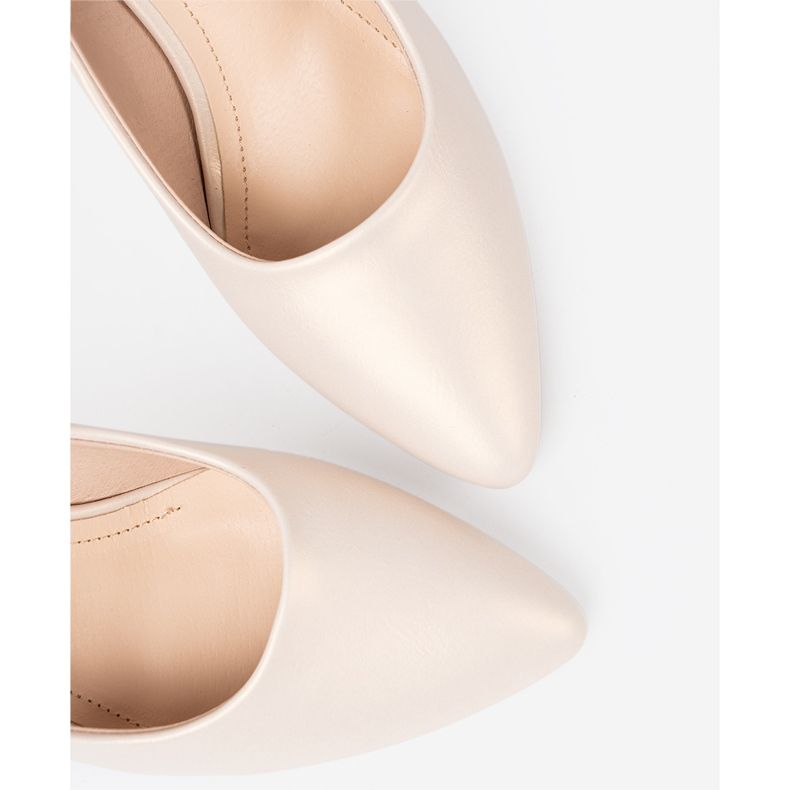 Sergio Leone Elegante Damenpumps mit weißen Perlen und hohem Absatz 1