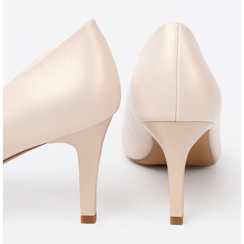 Sergio Leone Elegante Damenpumps mit weißen Perlen und hohem Absatz 2