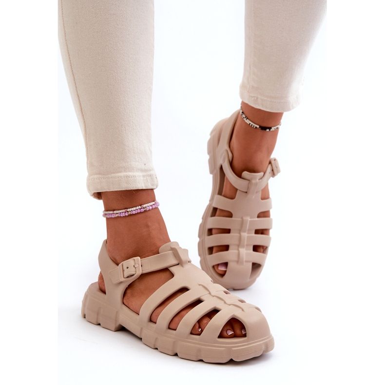 Marquiiz Römische Sandalen aus Schaumstoff für Damen Beige Gasaria 2