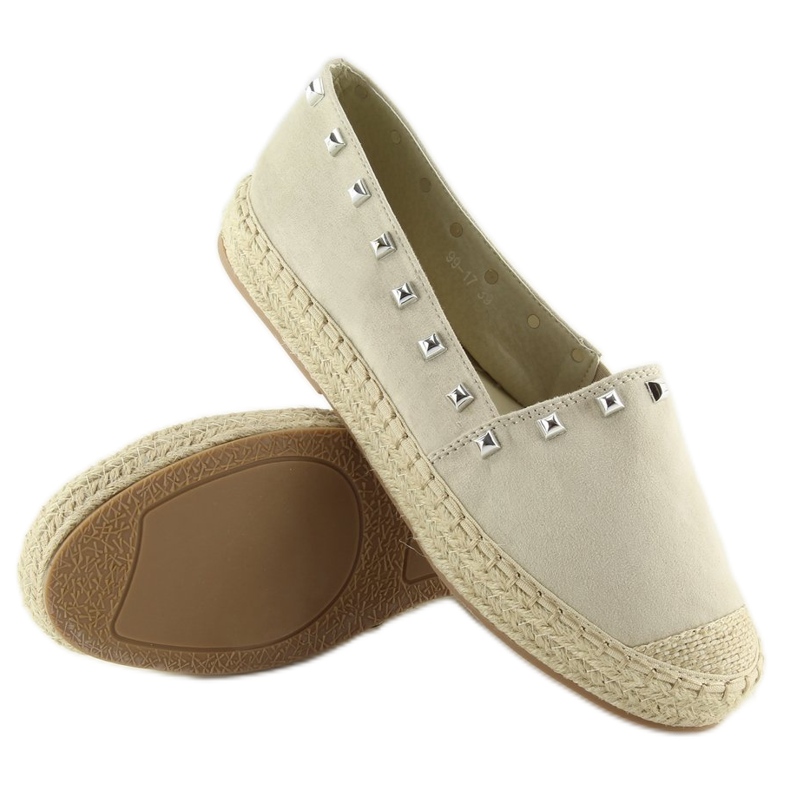 Beige Espadrilles für Damen 99-17 beige 2