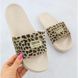 Big Star Frauen Leopard Leopard Flip Flops Pool Beige SS274715 1