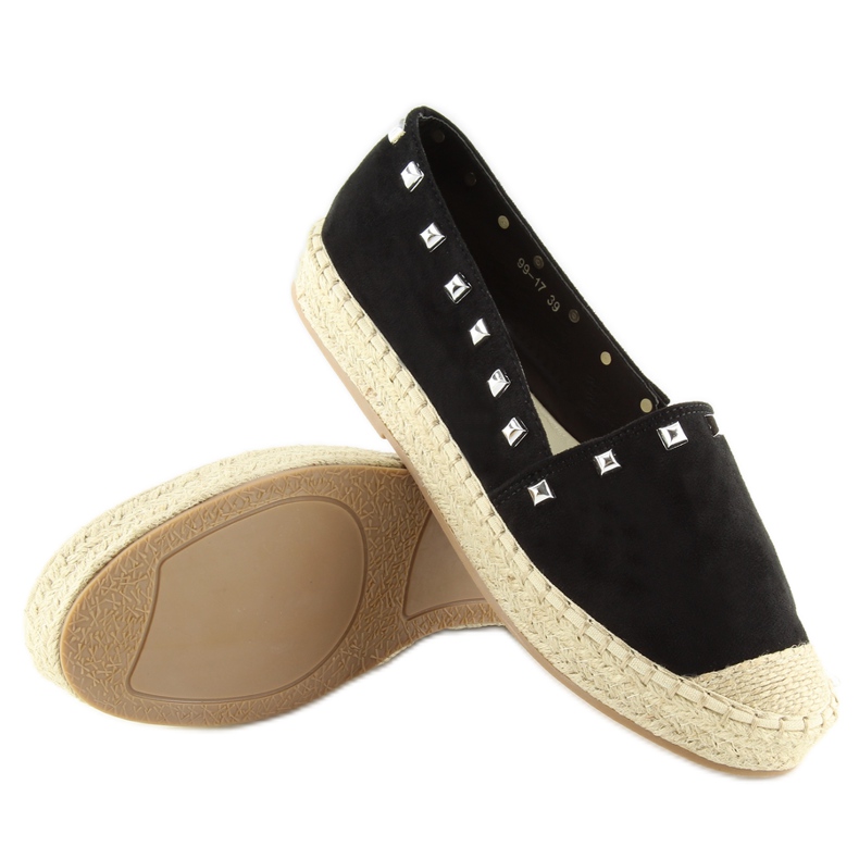 Schwarze Damen Espadrilles 99-17 schwarz 2