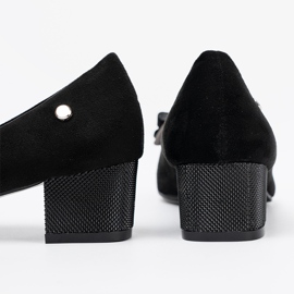 Goodin Schwarze Pumpen mit einem Bogen auf dem Pfosten 1