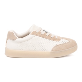 Sergio Leone Frauen -Sneaker Openwork Light Beige 1