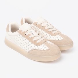 Sergio Leone Frauen -Sneaker Openwork Light Beige 2