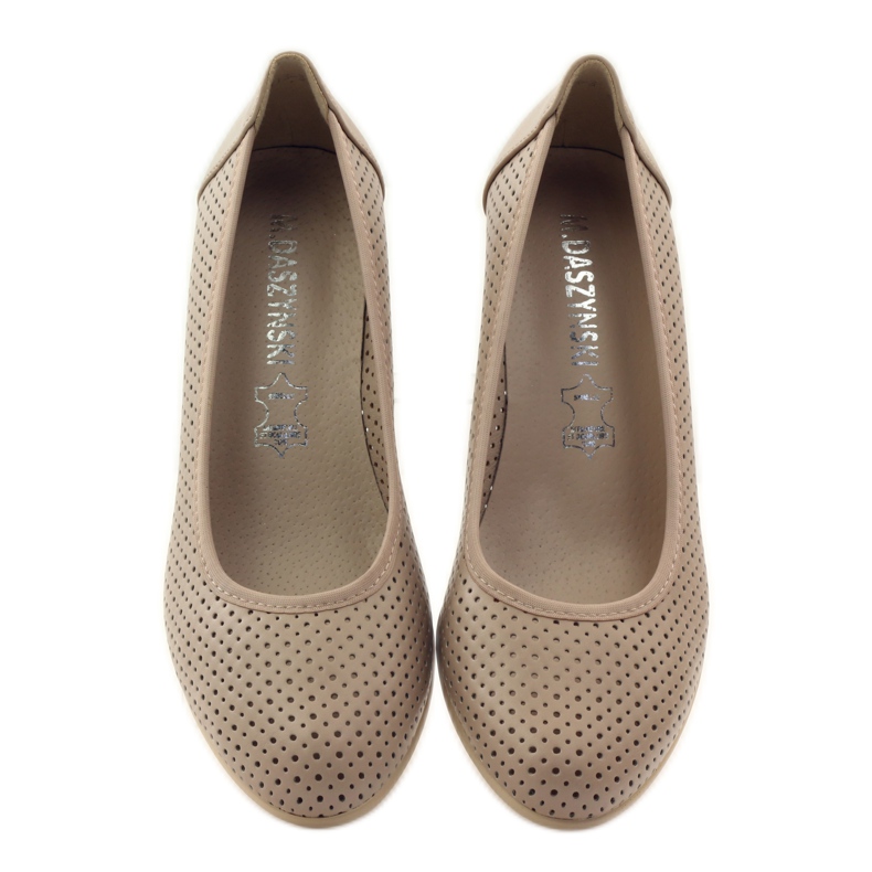 M.Daszyński Damen Keilpumps Daszyński 113 beige 4