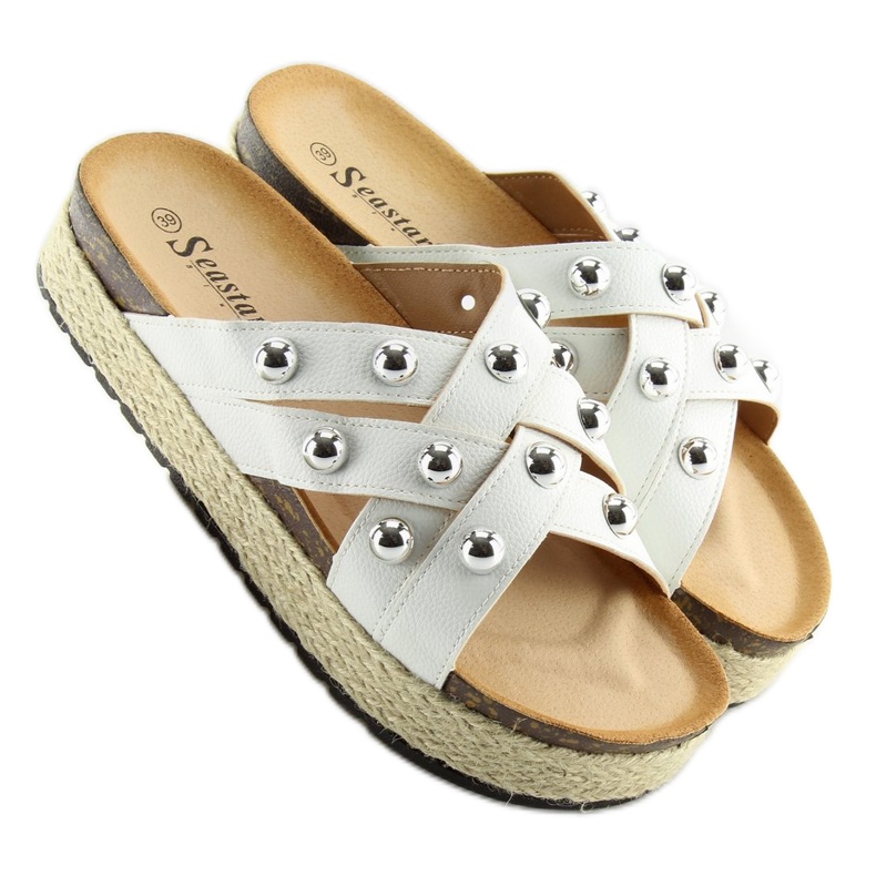 Weiße Espadrilles-Hausschuhe CK22P weiß 2