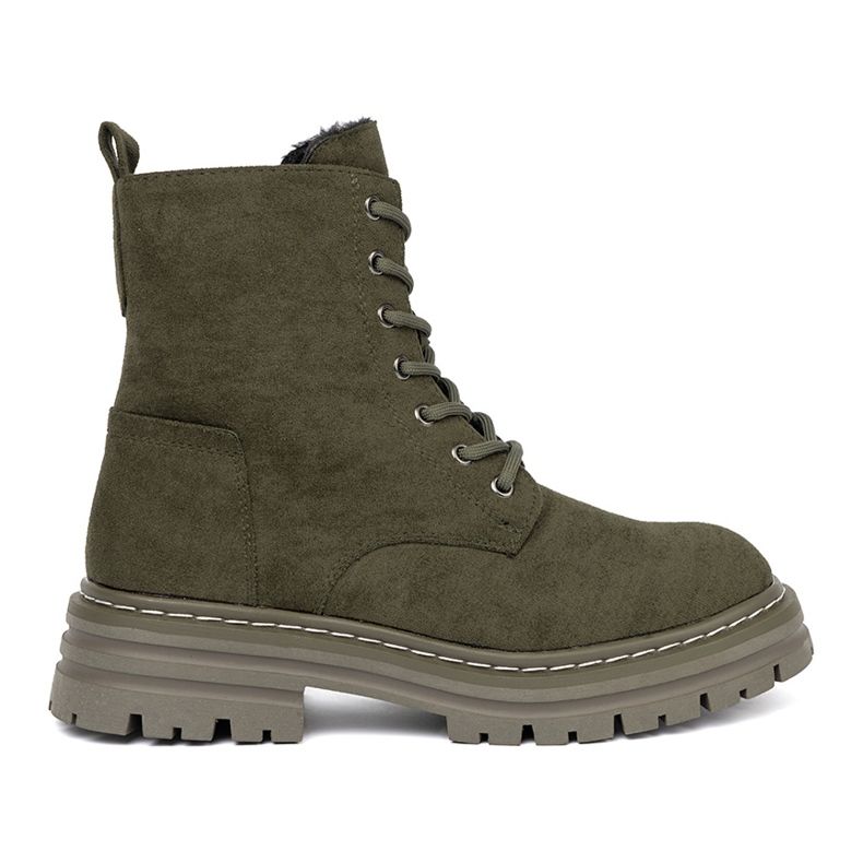 Dunkelgrüne Frauenstiefel mit Wildleder -Finish Sergio Leone 2