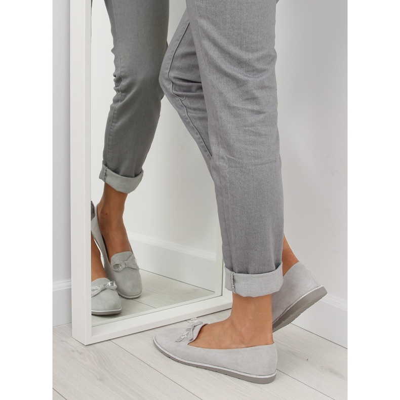 Graue Damenschuhe JN-182 grau 2