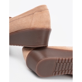 Shelvt Beige Schuhe für Wildlederkeile 2