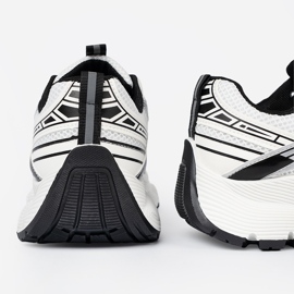 Shelvt Weiß und weiß bequeme Turnschuhe mit einem Netz 1