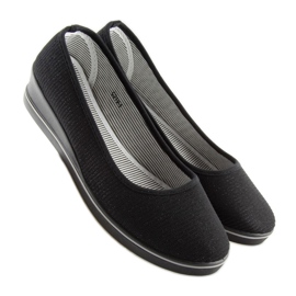 Schwarze c21v schwarze Ballerinas mit Keilabsatz 1