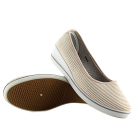 Gold c21v Goldene Ballerinas mit Keilabsatz braun gelb 2