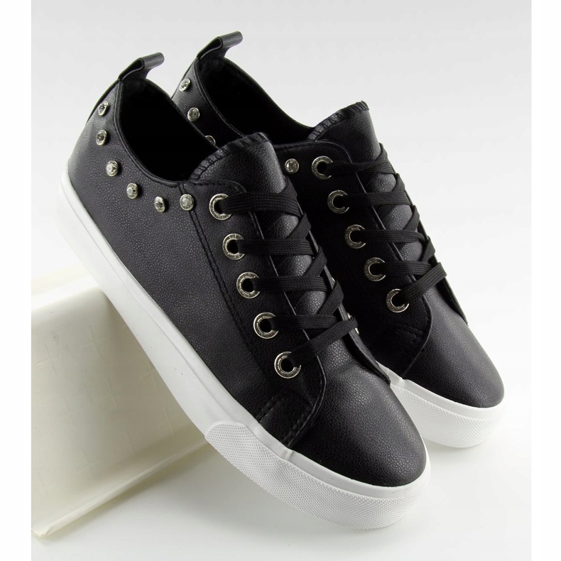 Schwarz BL122p Schwarze Turnschuhe mit Zirkonia 2