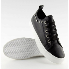 Schwarz BL122p Schwarze Turnschuhe mit Zirkonia 1