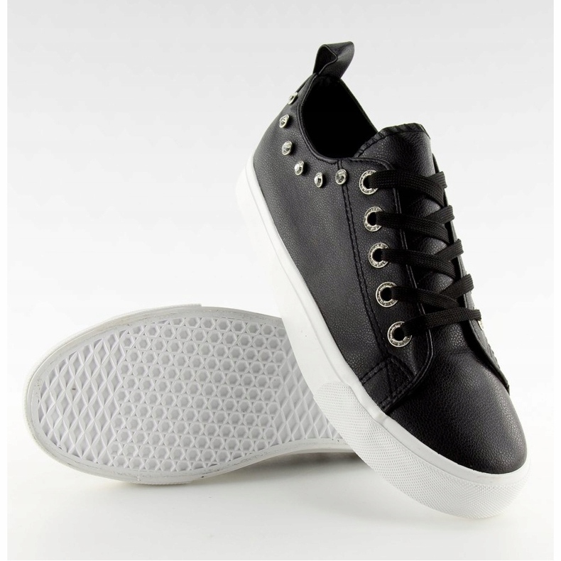 Schwarz BL122p Schwarze Turnschuhe mit Zirkonia 1