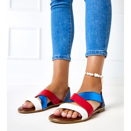 Evento Bunte Sandalen mit geschlossenem Absatz von Massawa weiß 1