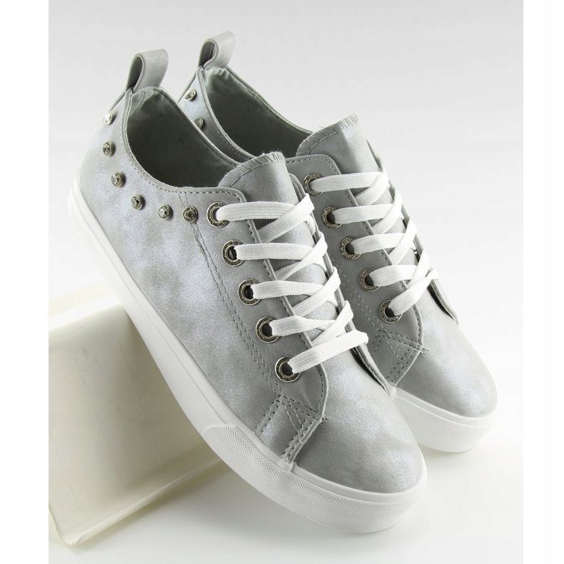 Grau BL122p Graue Sneakers mit Zirkonia 2