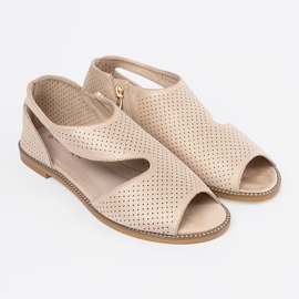 Goodin Goldene Sandalen auf einer flachen Sohle 1