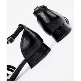 Goodin Elegante schwarze Sandalen mit niedrigem Kopf 1