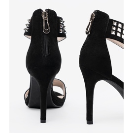 Shelvt Sandalen an einem schwarzen Stift mit Zirkonen 1