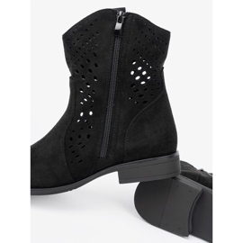 Seastar Schwarze Openwork -Stiefel im Cowboy -Stil 1