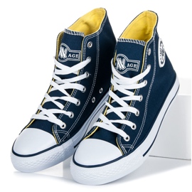 New Age Gebundene hohe Sneakers blau 1