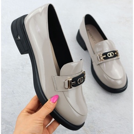 Damen Lederschuhe lackiert Beige Vinceza 39957 1