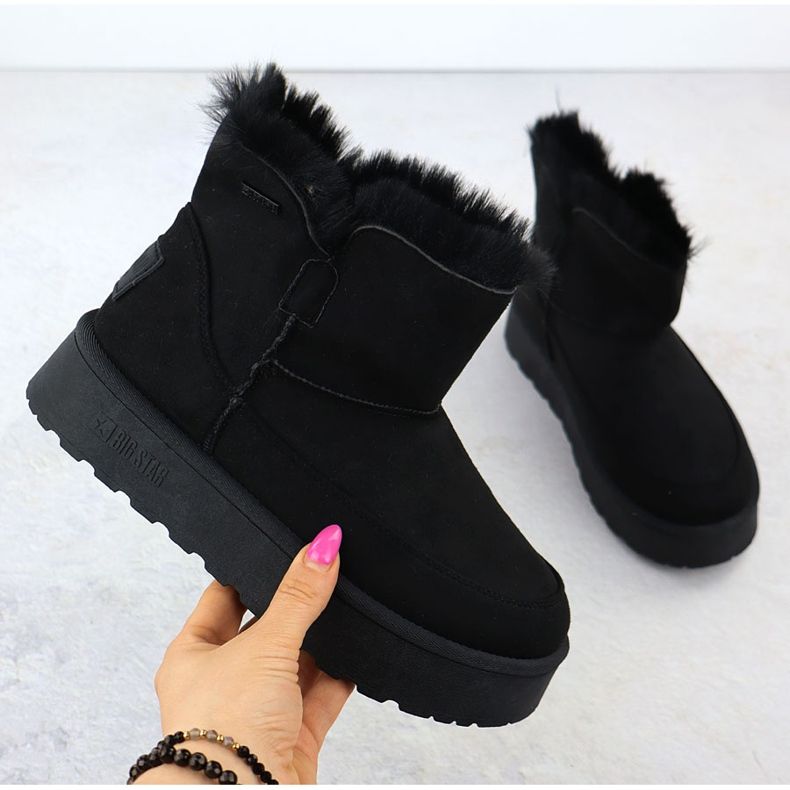 Wasserdichte Schneestiefel auf der Black Big Star SS274116 -Plattform schwarz 1