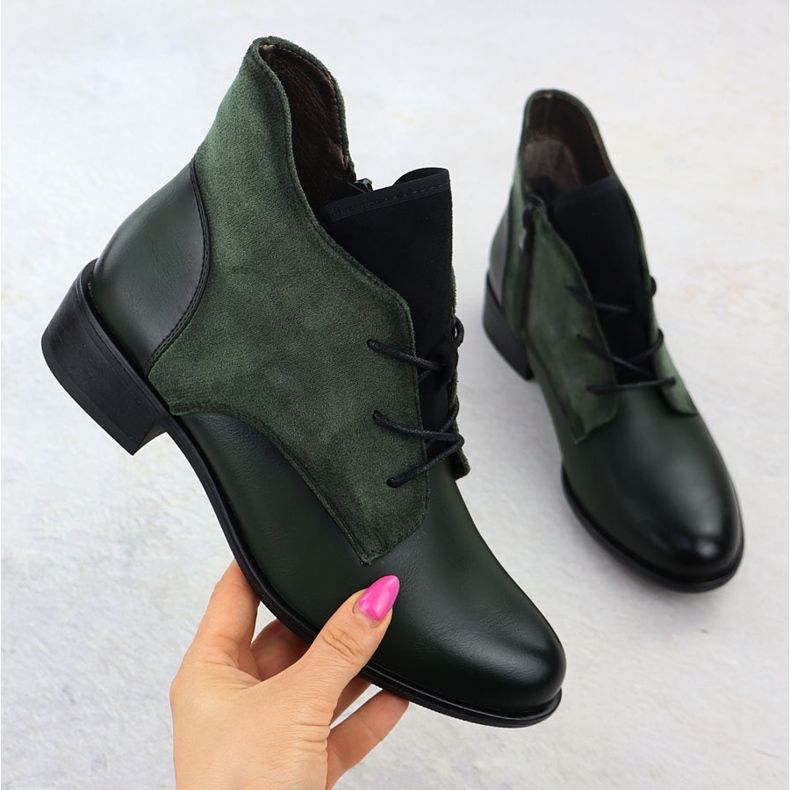 Jezzi Isolierte grüne Stiefel von Frauen ASA198-15 1