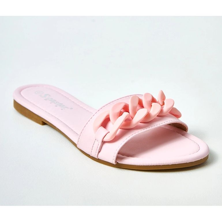 Rosa Flip-Flops mit einer matten Aliyan-Kette 2