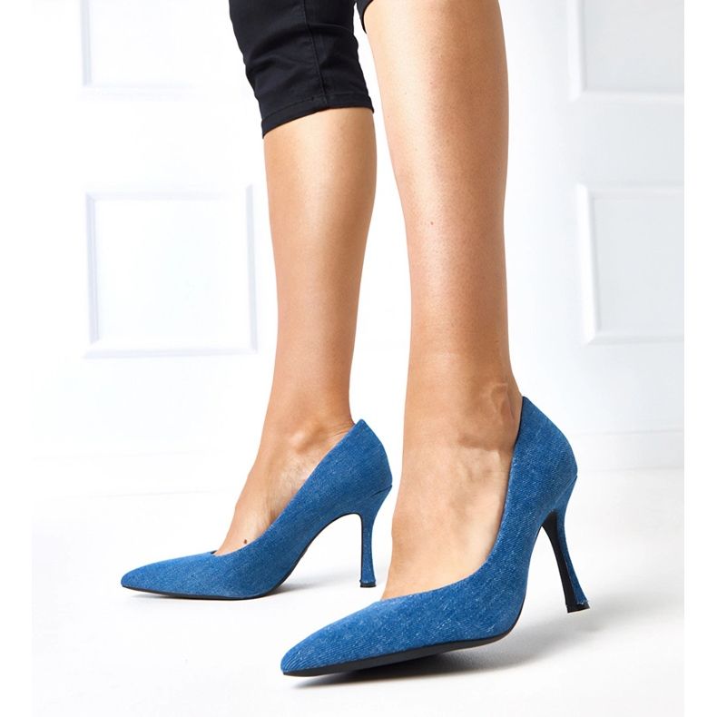 Denimpumpen auf Bales High Heels blau 1