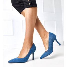 Denimpumpen auf Bales High Heels blau 2