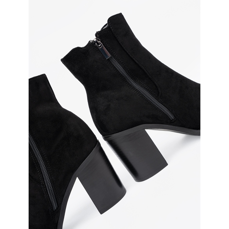 Shelvt Schwarze Wildlederstiefeletten 2