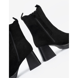 Shelvt Elegante Stiefel auf dem Pfosten mit flexiblen Einsätzen schwarz 2